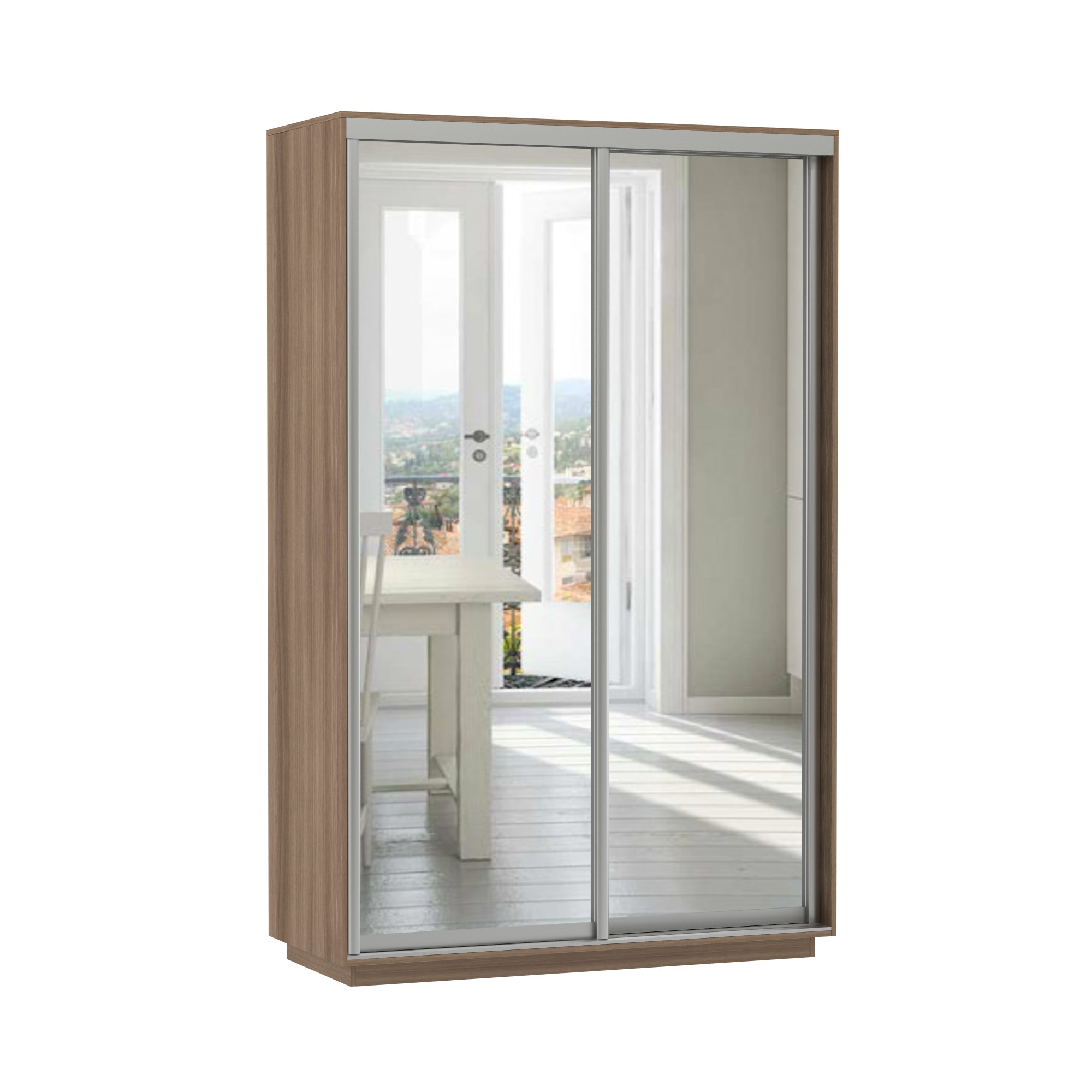 Шкаф-Купе 2-х Створчатый Тиффани Рамир Зеркальный 1000/1200/1400/1500/1600 мм/Разные Цвета