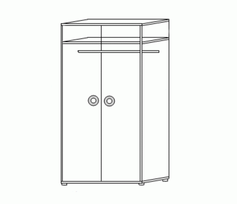 Шкаф Марс ШК-101 (Штанга+Полка) Дуб Белфорт (Ш-800 x В-1920 x Г-560 мм)