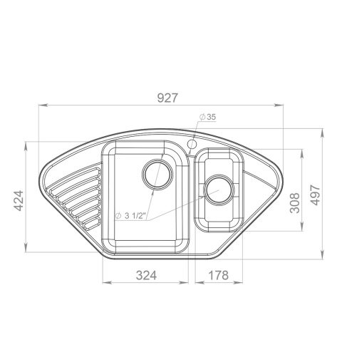 Мойка QUARZ 14, бежевый