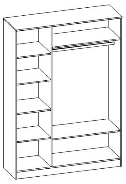 Шкаф 3-х Створчатый Каролина-7 МДФ/Разные Цвета (1,5х2,12х0,55)