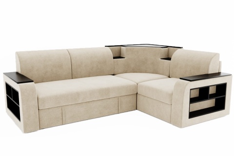 Диван Угловой Фаворит с ножками-кубышками/Ш-2460 х Г-1810 х В-880 мм/Спальное место Ш-1350 х Г-2000 мм